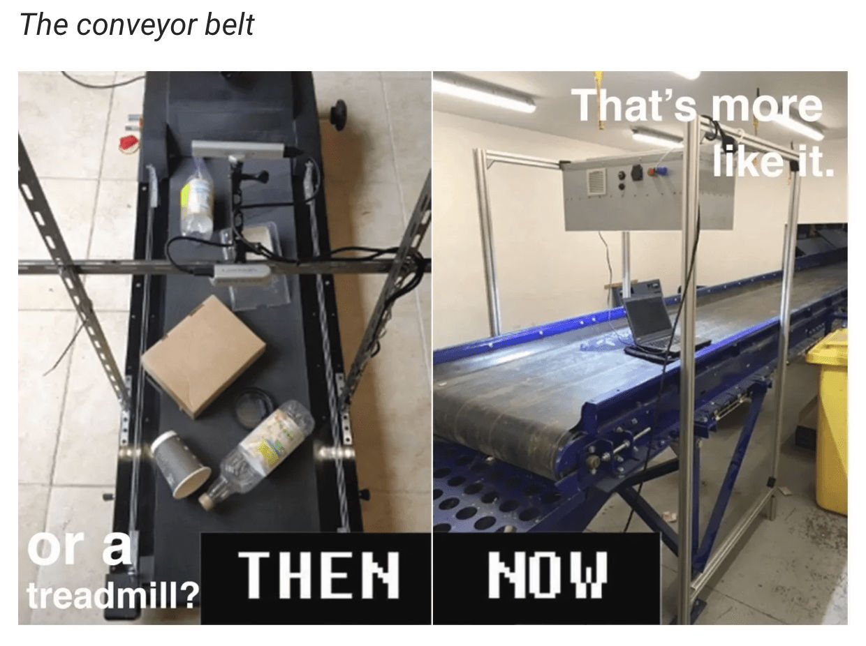 conveyor belt then now